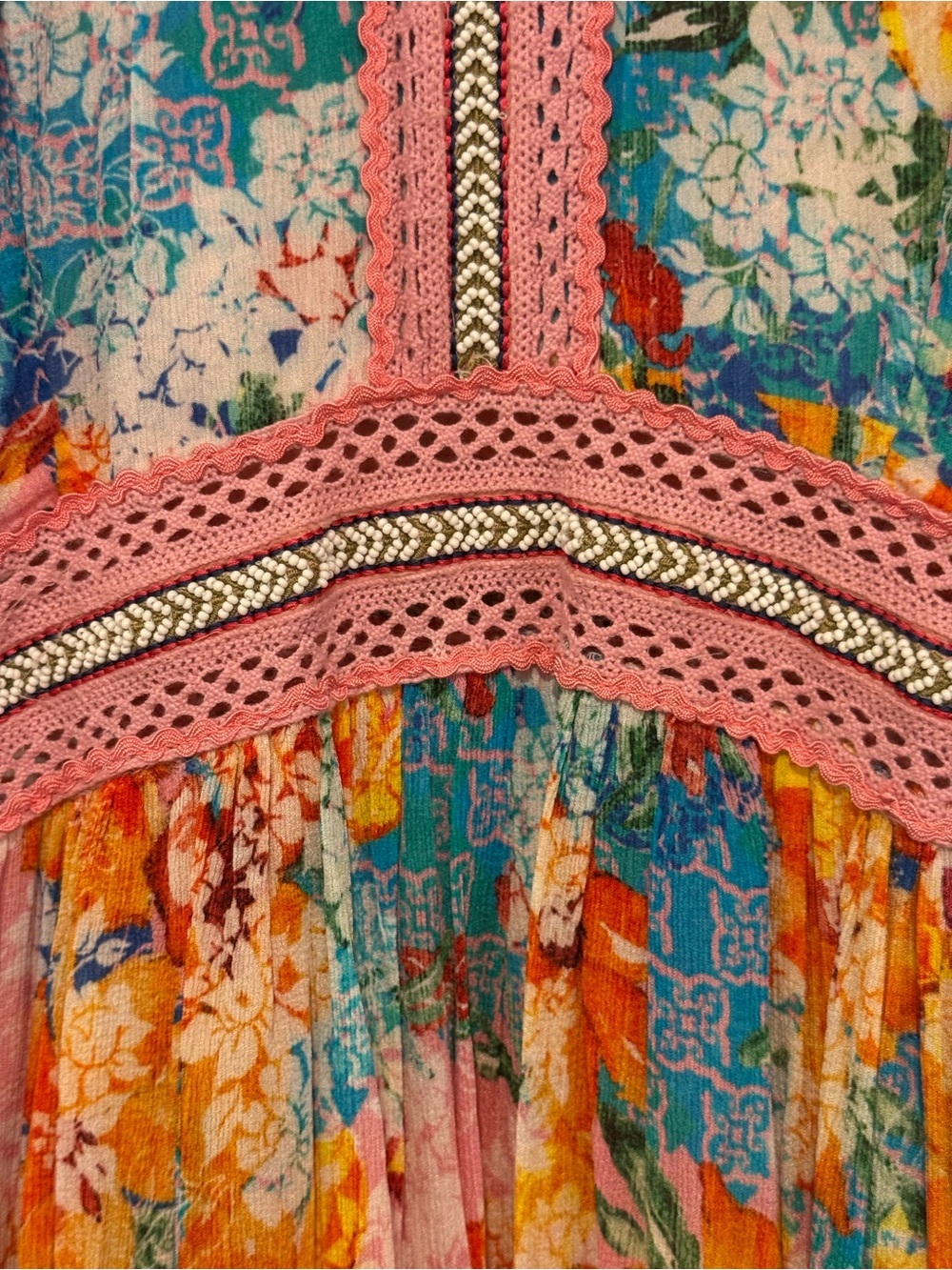 Anthropologie Bhanuni by Jyoti Yuko Halter Maxi Dress Boho Floral Beaded Size 8 - Picture 6 of 16